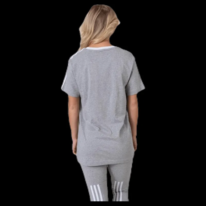 adidas 3 Stripes Essential Boyfriend Tee Medium Grey Heather Grå Best