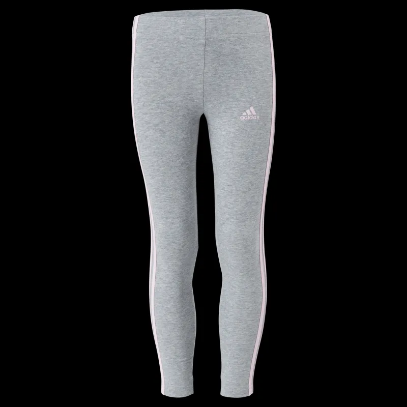 adidas Girls Essentials 3 Stripes Leggings Medium Grey Heather / Clear Pink Grå Best