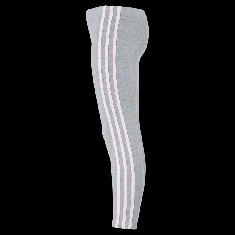 adidas Girls Essentials 3 Stripes Leggings Medium Grey Heather / Clear Pink Grå Best