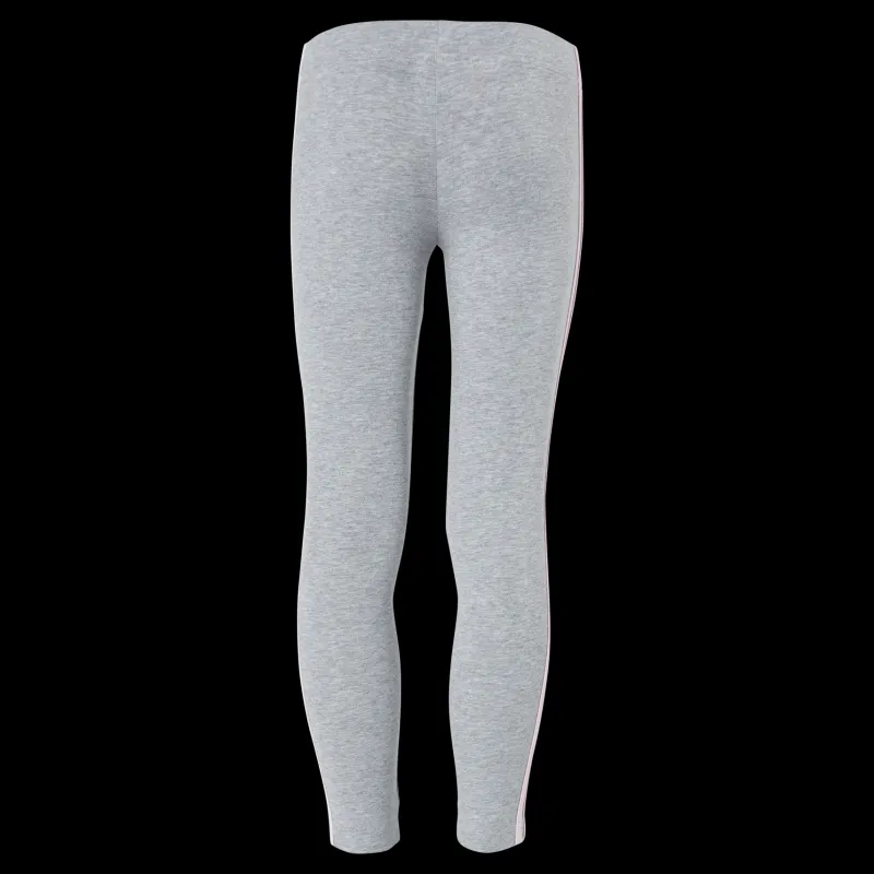 adidas Girls Essentials 3 Stripes Leggings Medium Grey Heather / Clear Pink Grå Best