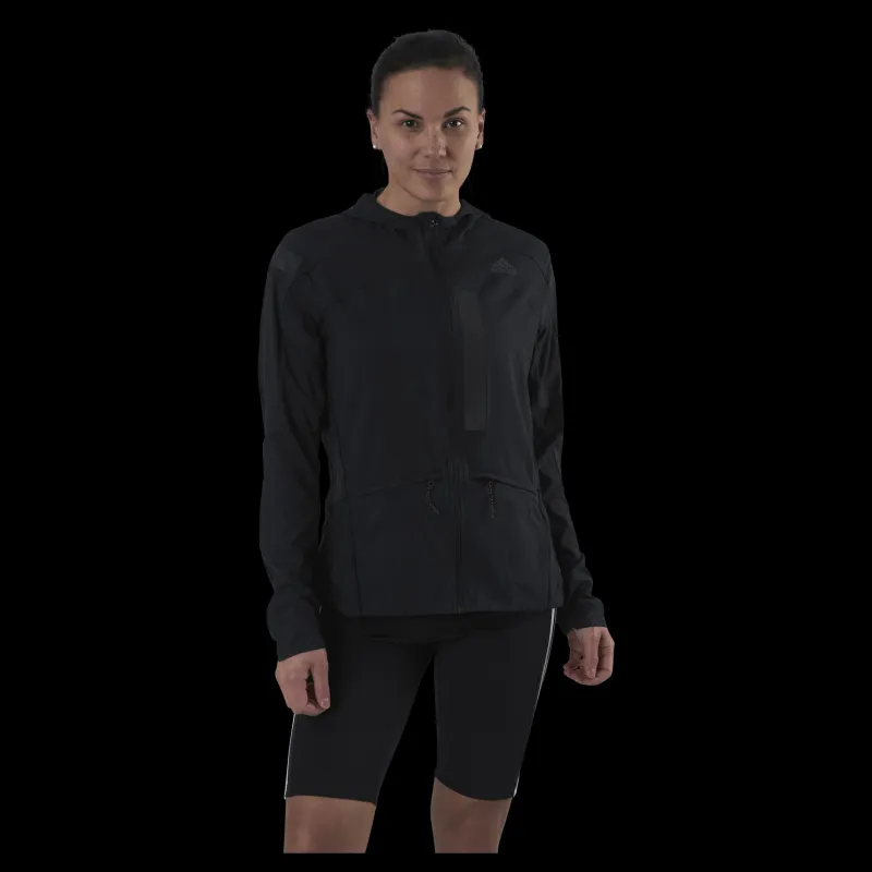 adidas Marathon Jacket Translucent Women Black / Black Svart New