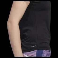 adidas Run 3 Stripes Tee Women Black Svart Clearance
