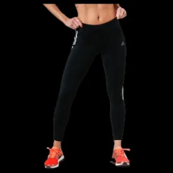 adidas Run It Tight 7/8 3 Stripe Women Black / White Svart New