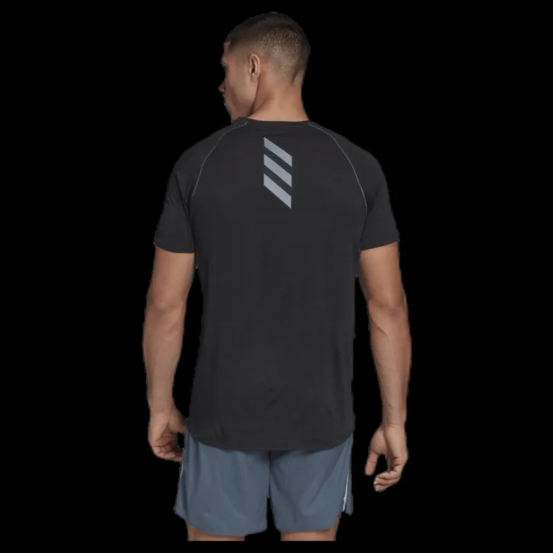 adidas Runner Tee Men Black Svart New