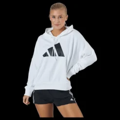 adidas Sportswear Three Bar Hoodie White Vit