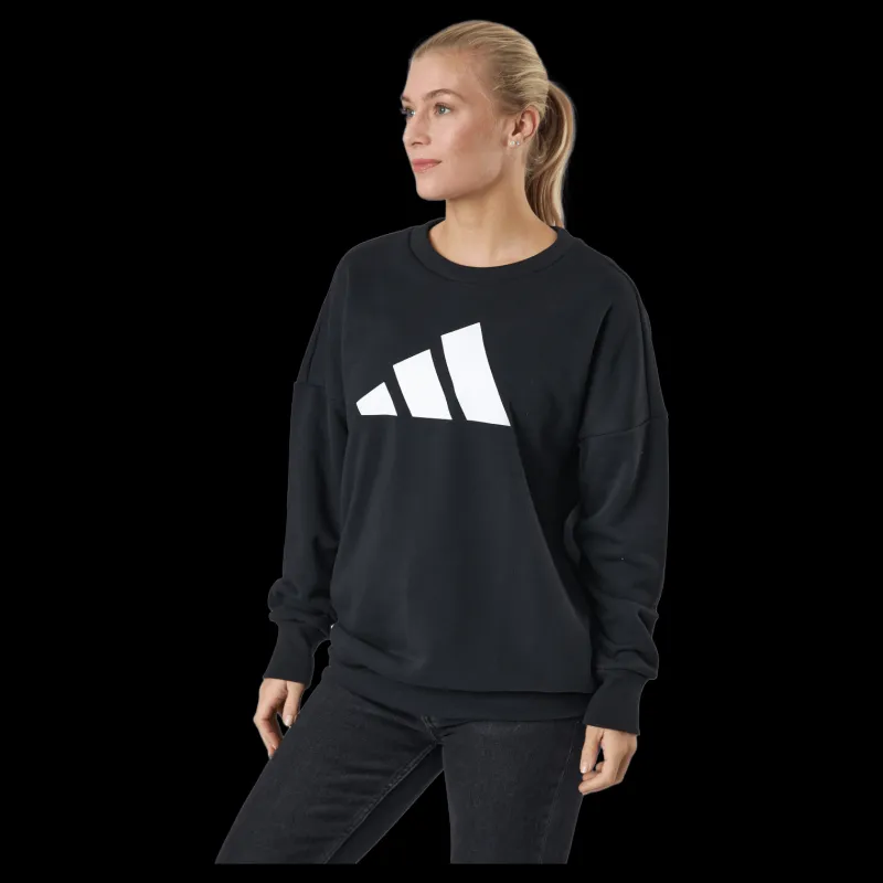 Discount adidas Sportswear Three Bar Sweatshirt Black Svart