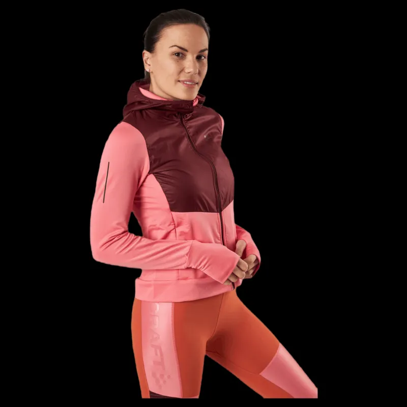 Craft ADV Charge Jersey Hood Jkt Pink/Red Rosa och Röd Best