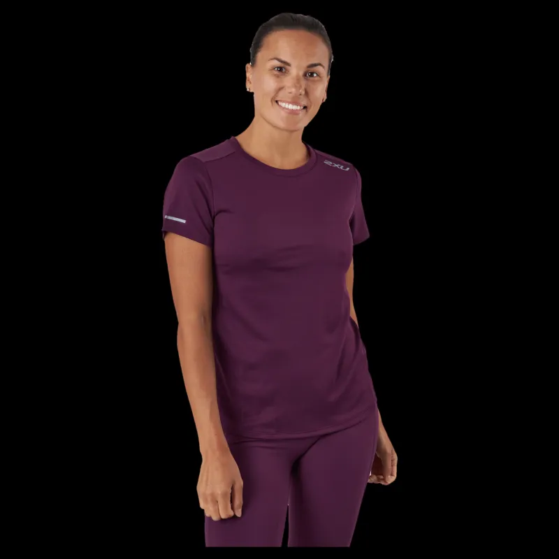2XU Aero Tee Beet/silver Reflective Lila New