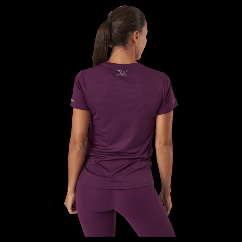 2XU Aero Tee Beet/silver Reflective Lila New