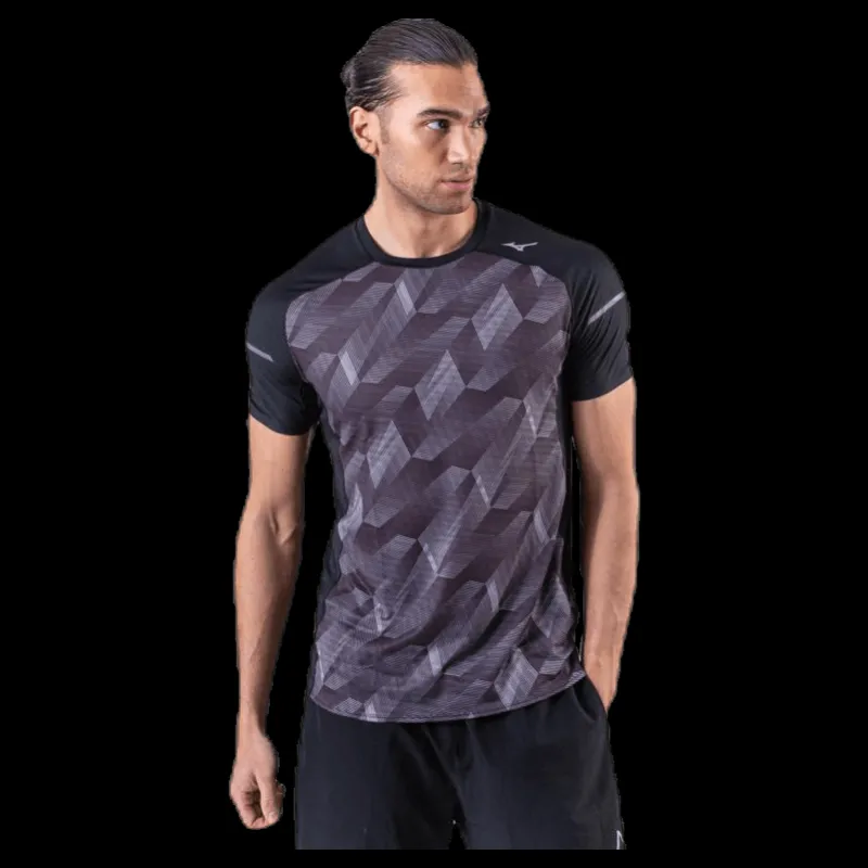 Clearance Mizuno Aero Tee Black/Grey Svart och Grå