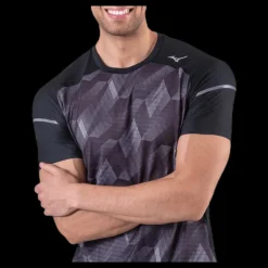 Clearance Mizuno Aero Tee Black/Grey Svart och Grå