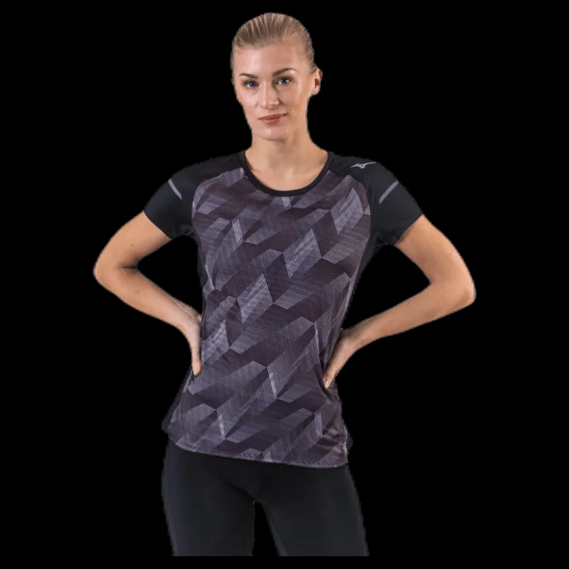 Mizuno Aero Tee Black/Grey Svart New