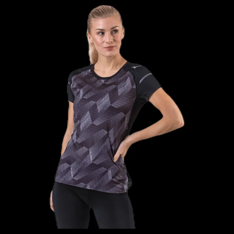 Mizuno Aero Tee Black/Grey Svart New