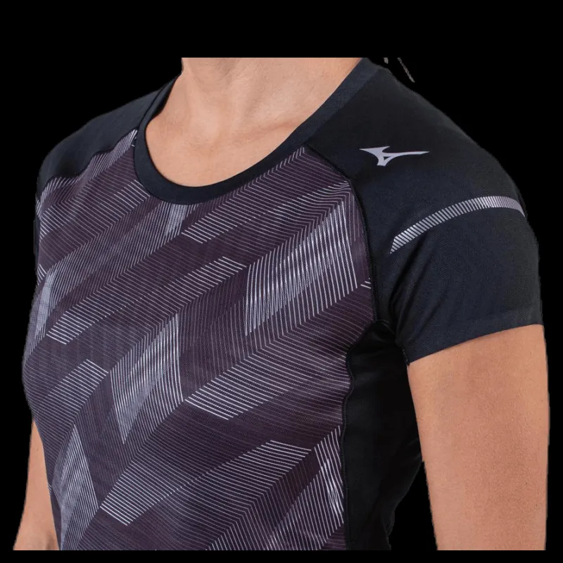 Mizuno Aero Tee Black/Grey Svart New