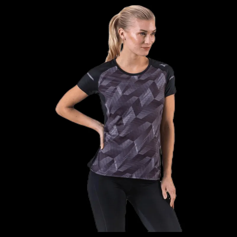 Mizuno Aero Tee Black/Grey Svart New