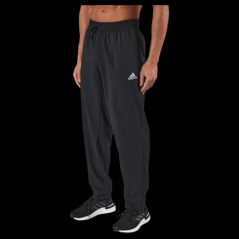 adidas AEROREADY Essentials Stanford Open Hem Embroidered Small Logo Tracksuit Bottoms Black Svart Hot
