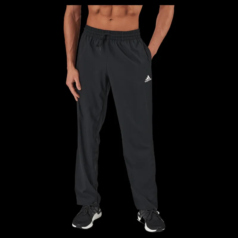adidas AEROREADY Essentials Stanford Open Hem Embroidered Small Logo Tracksuit Bottoms Black Svart Hot