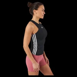 Discount adidas AEROREADY Train Essentials Regular 3-Stripes Tank Top Black / White Svart