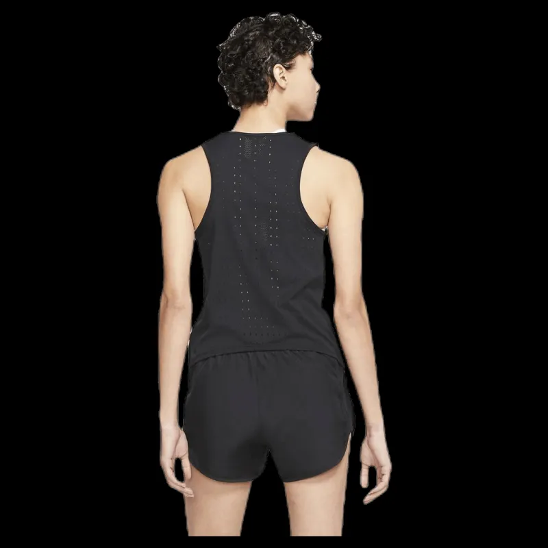 Online Nike AeroSwift Running Singlet White/Black Svart