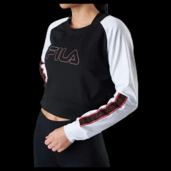 Fila Ahuva Cropped Longsleeve Shirt Pink/Black Rosa och Svart Hot