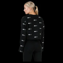 Nike Air AOP Fleece Crew White/Black Svart Outlet