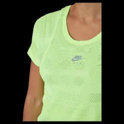 Outlet Nike Air Dri-fit Women's Short-slee Volt/reflective Silv Grön