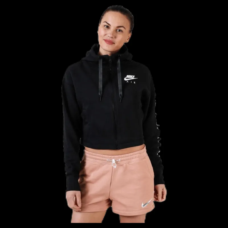 Nike Air FZ Fleece Hoodie White/Black Svart