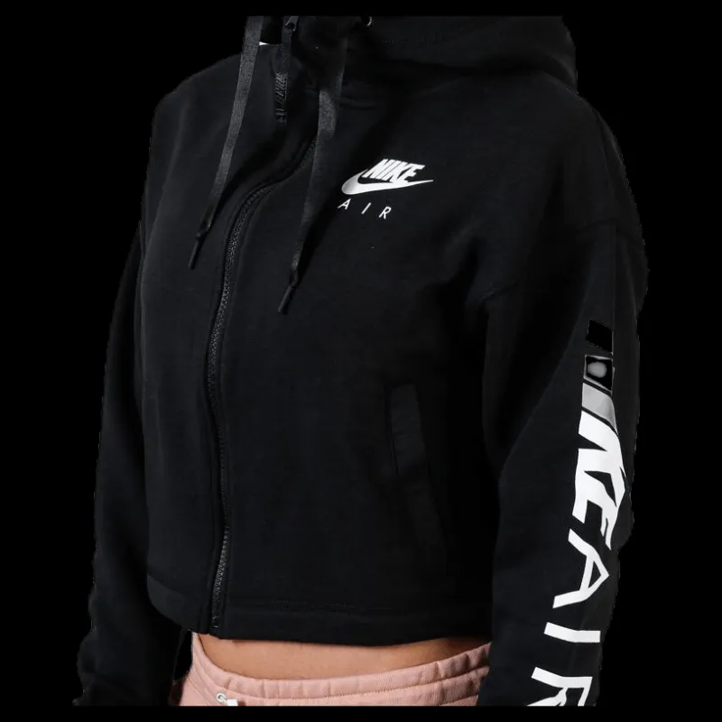 Nike Air FZ Fleece Hoodie White/Black Svart