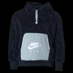 Nike Air Sherpa Half Zip Hoodie Junior Black/Grey Blå Clearance