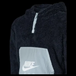 Nike Air Sherpa Half Zip Hoodie Junior Black/Grey Blå Clearance