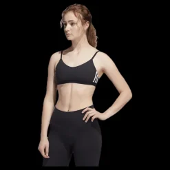 adidas All Me 3 Stripe Bra Black / White Svart Discount