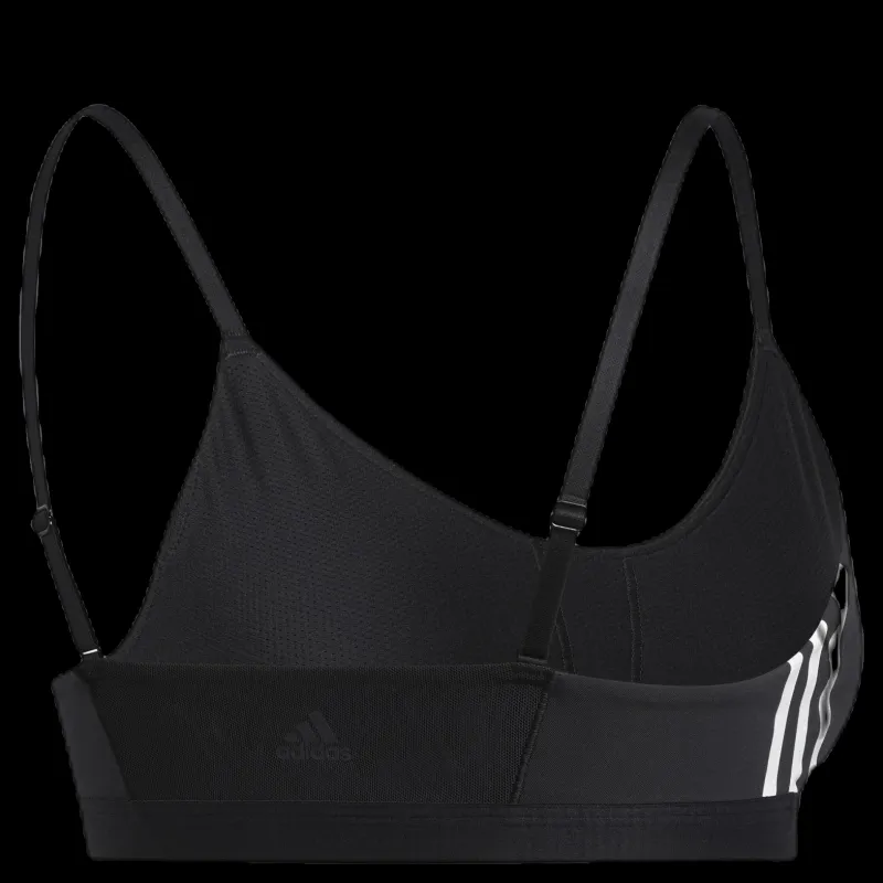 adidas All Me 3 Stripe Bra Black / White Svart Discount