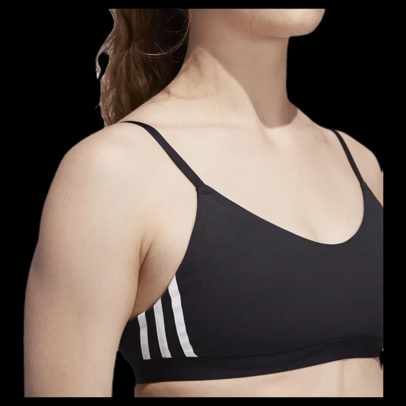 adidas All Me 3 Stripe Bra Black / White Svart Discount