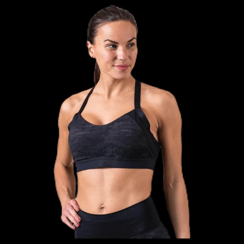 Outlet adidas All Me Jacqrd Bra Black Svart