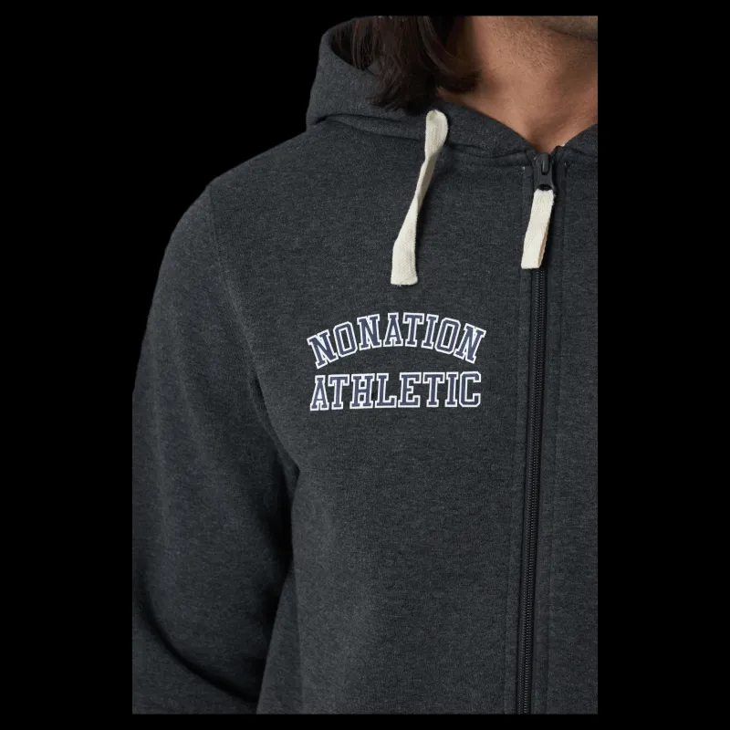 Nonation Alpha Full Zip Hood Grey Grå New