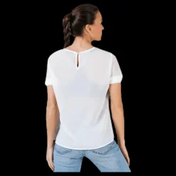 Pieces Amalie Ss Smock Top White Vit New