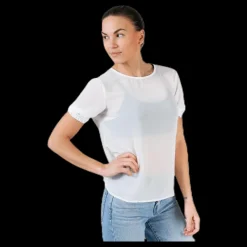 Pieces Amalie Ss Smock Top White Vit New