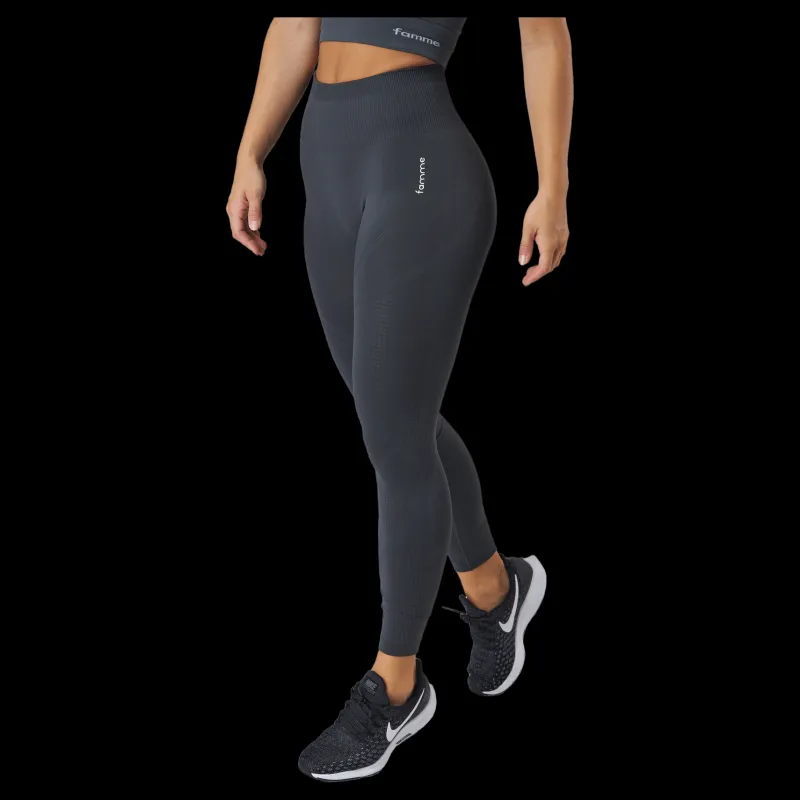 Famme Anfrag Tights 2 Dark Grey Svart Outlet