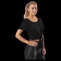 Clearance Only Arli S/S Knot Top Black Svart