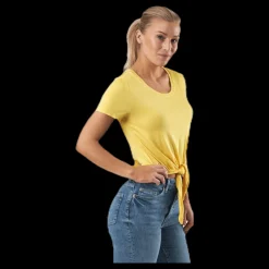 Only Arli S/S Knot Top Yellow Gul Best