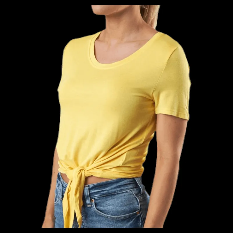 Only Arli S/S Knot Top Yellow Gul Best