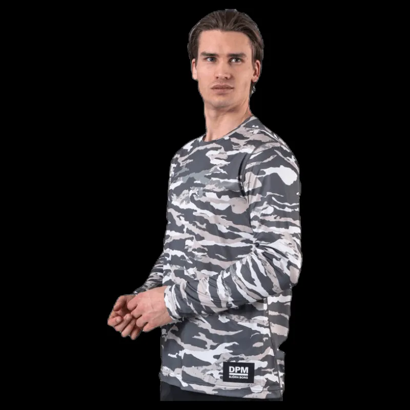 Björn Borg Axton LS Tee Green/Grey Grön och Grå Discount
