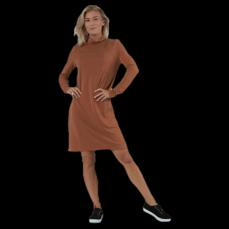 Pieces Bamala T-Neck Ls Dress Beige