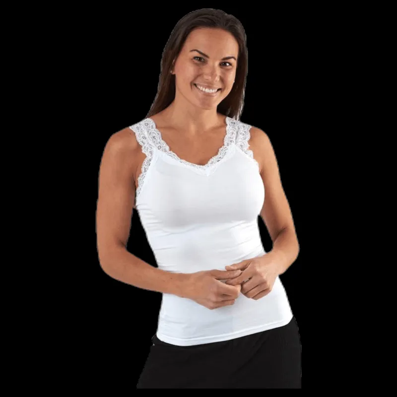 Pieces Barbera Lace Top White Vit