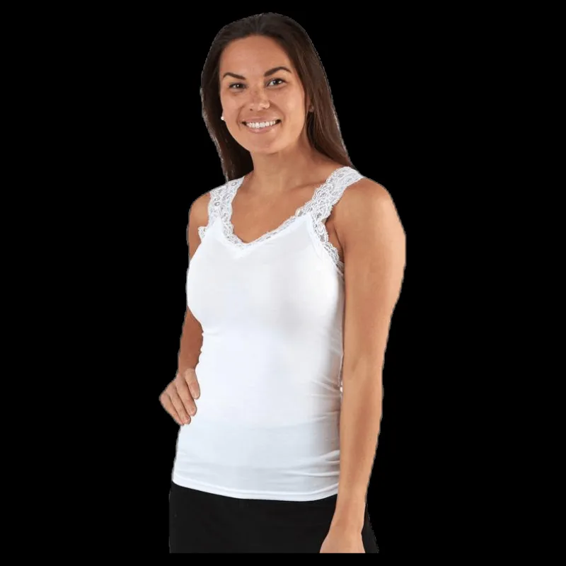 Pieces Barbera Lace Top White Vit