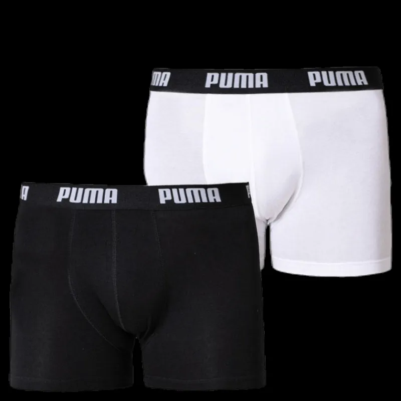 Outlet Puma Basic Boxer 2-Pack White/Black Vit och Svart
