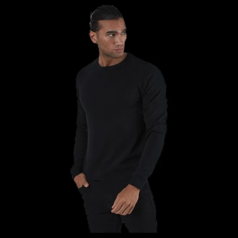 Jack & Jones Basic Knit Crew Neck Black Svart Hot