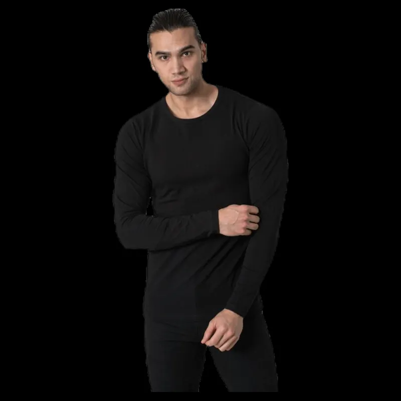 Sale Jack & Jones Basic O-Neck Tee L/S Black Svart