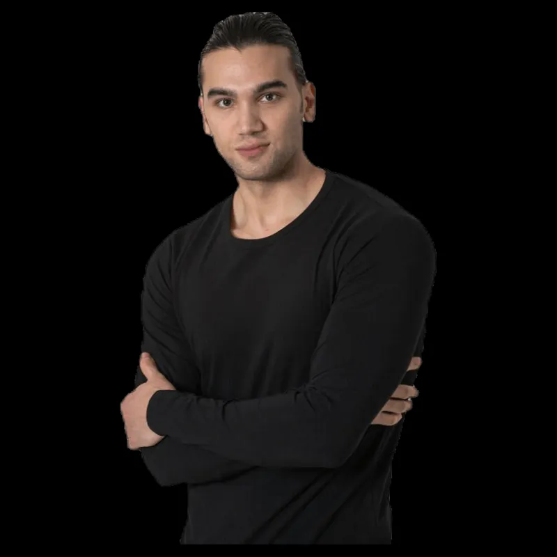 Sale Jack & Jones Basic O-Neck Tee L/S Black Svart