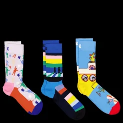 Happy Socks Beatles 3-pack Socks Gift Set Turquoise Turkos New